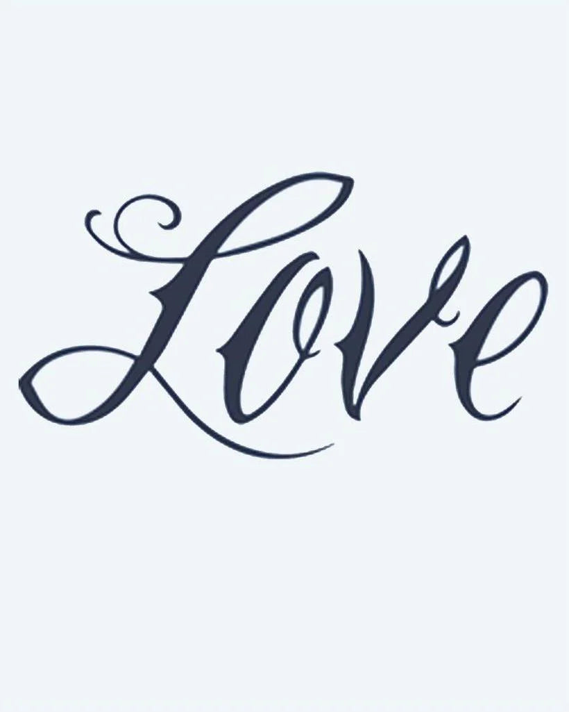 Tatouage éphémère mot Love lettrage cursif